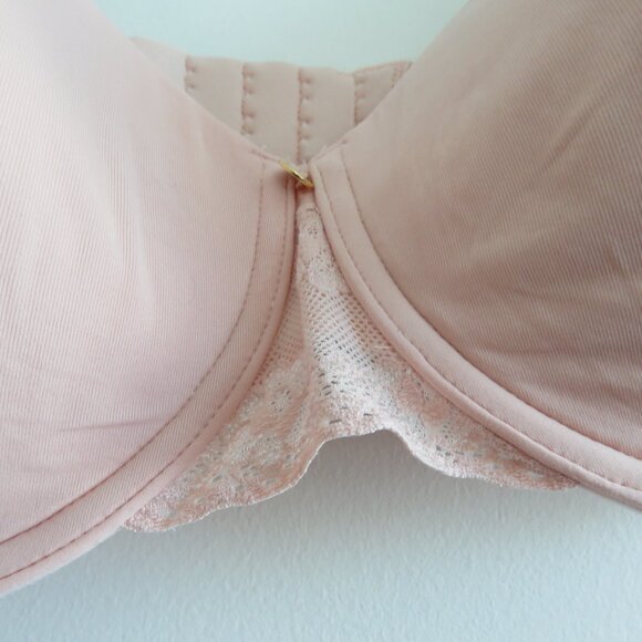 NATORI Bliss Perfection Unlined Underwired Lace Bra in Rose Beige - Size 36DD - Picture 3 of 14
